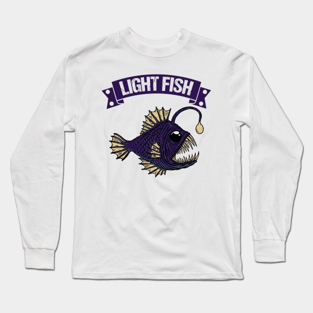 deep sea light fish Long Sleeve T-Shirt by Benzii-shop 